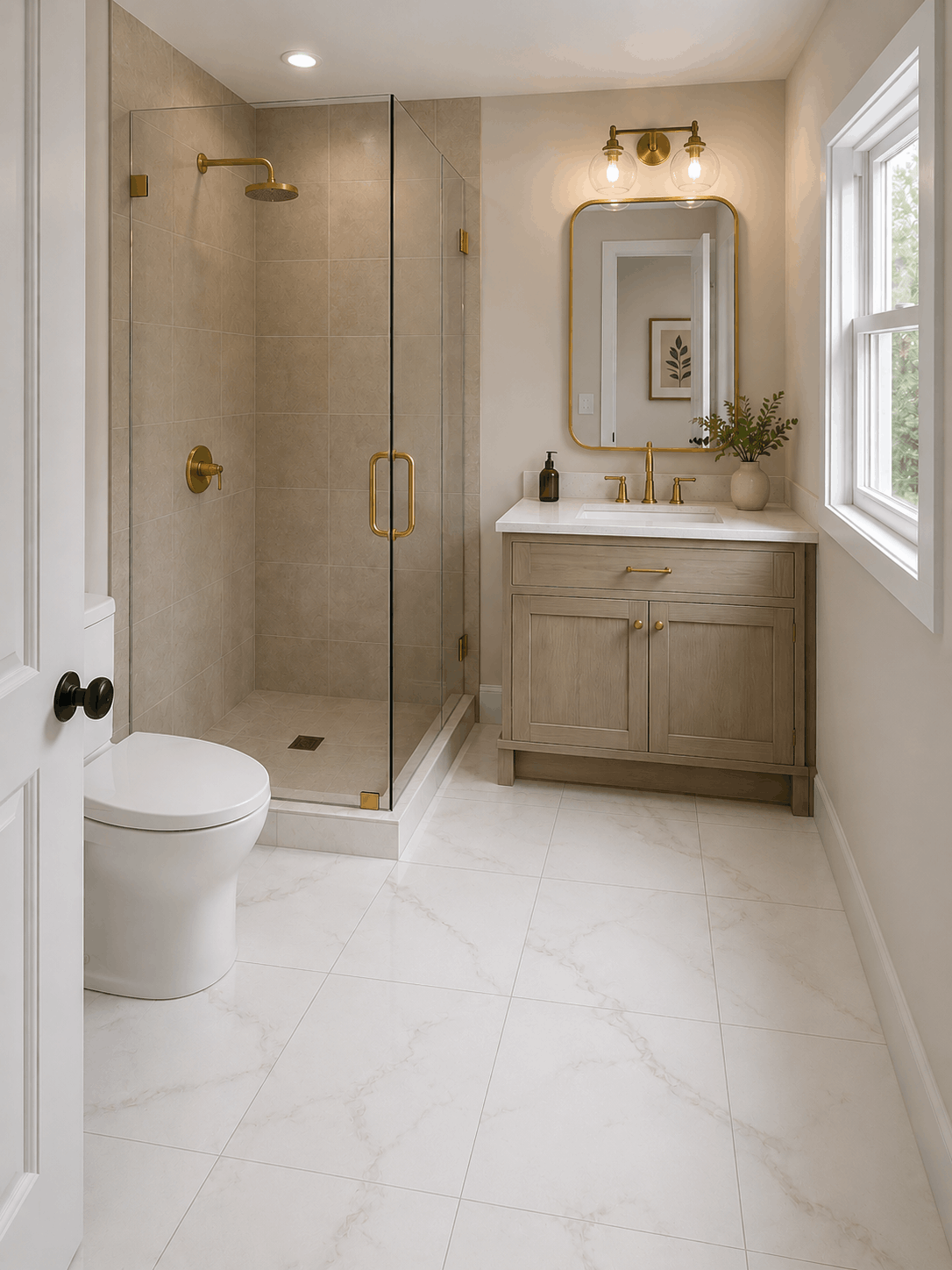 Master bathroom renovation with custom tile — Niagara Region