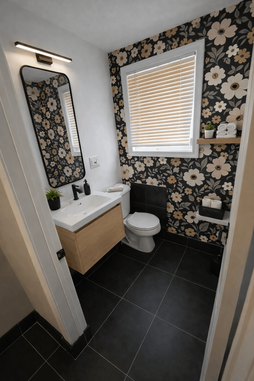 Powder room renovation with custom tile — Niagara contractor